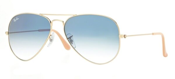 Ray-ban 3025 GOLD colore 001/3F lenti crystal gradient light blue